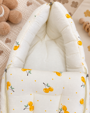 Muslin Carry Bed/Nest - Lemon Rush